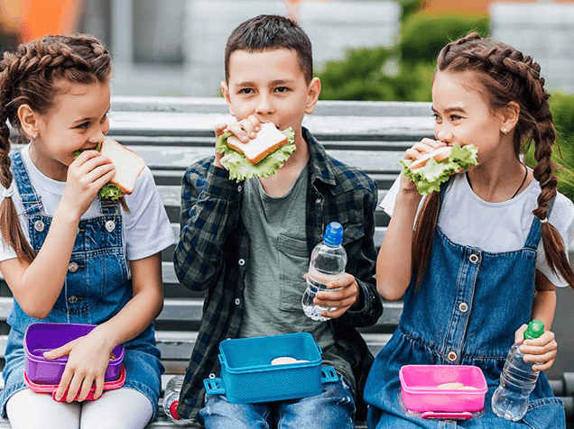 Kids enjoying lunch