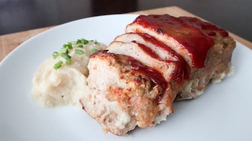 Turkey Meatloaf with Cauliflower Mash